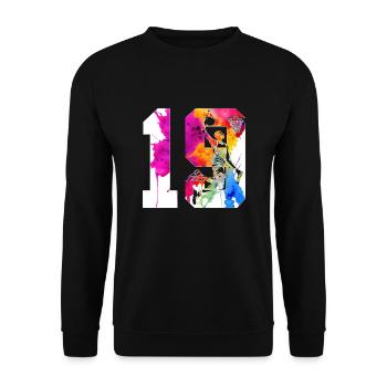 19E ANNIVERSAIRE BASKET NUMÉRO 19 - Sweat-shirt Unisexe - noir - Devant - Alina (178cm) & Michal (187cm)