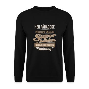 Superhelden in Sepia - Heilpädagoge - RAHMENLOS - Unisex Pullover - Schwarz - Vorne - Alina (178cm) & Michal (187cm)