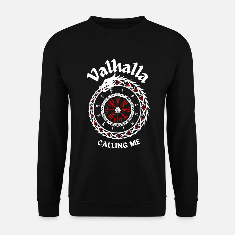 VALHALLA Calling me-VIKING SYMBOLE-WIKINGER RUNEN - Unisex Pullover - Schwarz