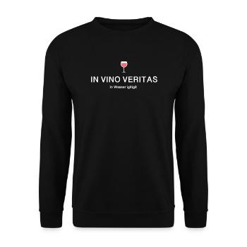 In vino veritas in Wasser igitigit - Unisex Pullover - Schwarz - Vorne - Alina (178cm) & Michal (187cm)