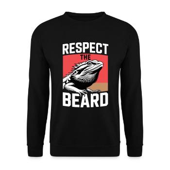 Respect the Beard! Bearded Dragon Reptile Terraristics - Unisex Sweatshirt - black - Front - Alina (178cm) & Michal (187cm)
