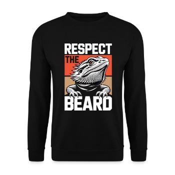 Respect the Beard! Bearded Dragon Reptile Terraristics - Unisex Sweatshirt - black - Front - Alina (178cm) & Michal (187cm)