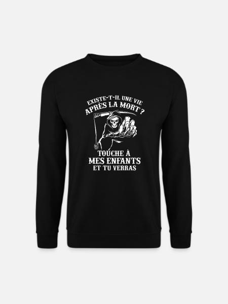 T-shirt Parents - Touche à mes enfants - Sweat-shirt Unisexe - noir