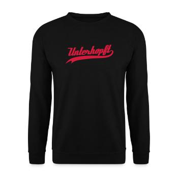 Unterhopft - Lustiger Bier / Trink Humor Typo - Unisex Sweatshirt - black - Front - Alina (178cm) & Michal (187cm)