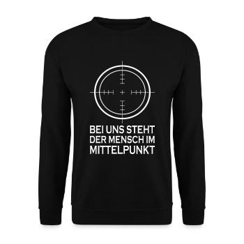 Bundeswehr Militär Spruch Soldat Geschenk - Unisex Pullover - Schwarz - Vorne - Alina (178cm) & Michal (187cm)
