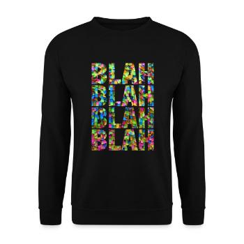 BLAH blah Blah Confetti - Unisex Pullover - Schwarz - Vorne - Alina (178cm) & Michal (187cm)