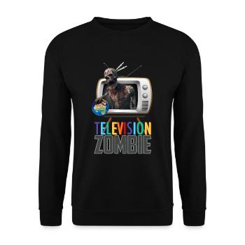 Television Zombie TV Zombie - Unisex Sweatshirt - black - Front - Alina (178cm) & Michal (187cm)