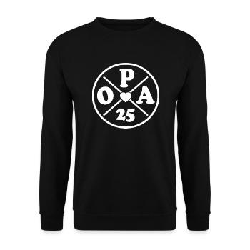Opa 2025 - Unisex Pullover - Schwarz - Vorne - Alina (178cm) & Michal (187cm)