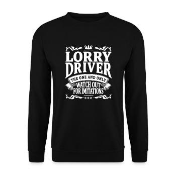 lorry driver the one and only - Unisex Sweatshirt - black - Front - Alina (178cm) & Michal (187cm)