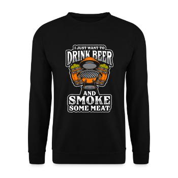 BBQ Grillmaster Grill King - Unisex Sweatshirt - black - Front - Alina (178cm) & Michal (187cm)