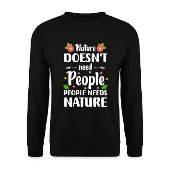 Nature Protection de l’environnement Montagnes - Sweat-shirt Unisexe - noir - Devant - Alina (178cm) & Michal (187cm)