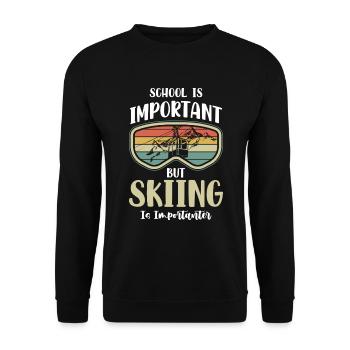 Winter Sports Holiday Pistensau Hobby - Unisex Sweatshirt - black - Front - Alina (178cm) & Michal (187cm)