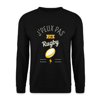 J'Peux Pas J'Ai Rugby - Sweat-shirt Unisexe - noir - Devant - Alina (178cm) & Michal (187cm)