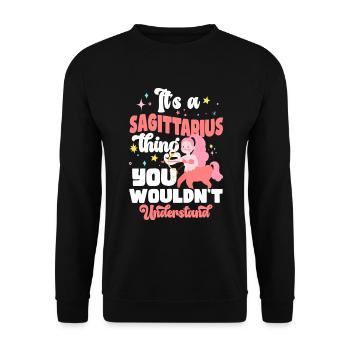 Zodiac Sign Astrology Star Moon - Unisex Sweatshirt - black - Front - Alina (178cm) & Michal (187cm)