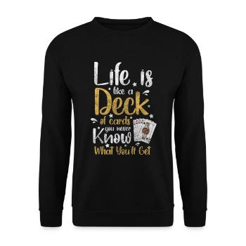 Jeu de cartes Ace Vegas - Sweat-shirt Unisexe - noir - Devant - Alina (178cm) & Michal (187cm)