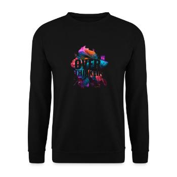 overthinker fish - Unisex Pullover - Schwarz - Vorne - Alina (178cm) & Michal (187cm)