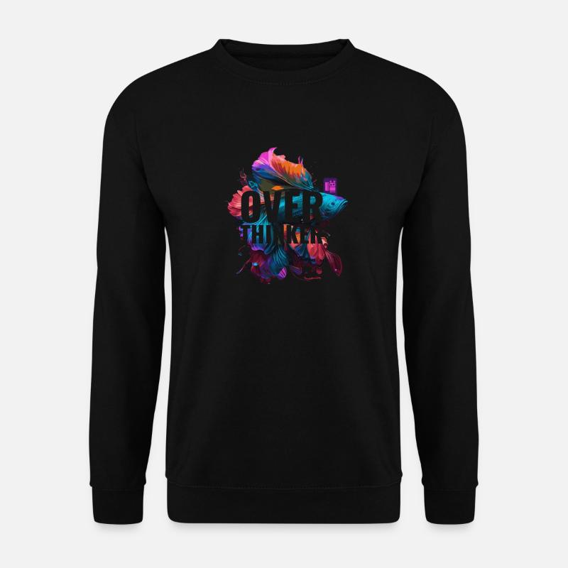 overthinker fish - Unisex Pullover - Schwarz