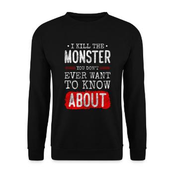 Horror Frighten Funny - Unisex Sweatshirt - black - Front - Alina (178cm) & Michal (187cm)