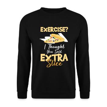 Pizza Italienisch Käse - Unisex Pullover - Schwarz - Vorne - Alina (178cm) & Michal (187cm)