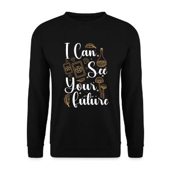 Hellseher Astrologe - Unisex Pullover - Schwarz - Vorne - Alina (178cm) & Michal (187cm)