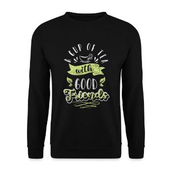 Théière Tea Lover Relaxation Heat - Sweat-shirt Unisexe - noir - Devant - Alina (178cm) & Michal (187cm)