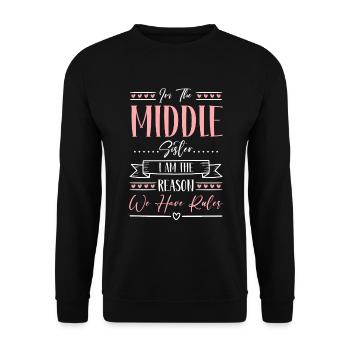 Familie Unzertrennlich Leben - Unisex Pullover - Schwarz - Vorne - Alina (178cm) & Michal (187cm)