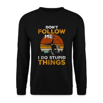 Parkour Springen Geschwindigkeit - Unisex Pullover - Schwarz - Vorne - Alina (178cm) & Michal (187cm)