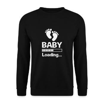 Baby loading - Unisex Pullover - Schwarz - Vorne - Alina (178cm) & Michal (187cm)