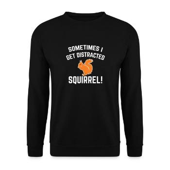 Squirrel Tshirt Gift Animal Friends Funny - Unisex Sweatshirt - black - Front - Alina (178cm) & Michal (187cm)