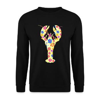 Lobster with flowers - Unisex Sweatshirt - black - Front - Alina (178cm) & Michal (187cm)