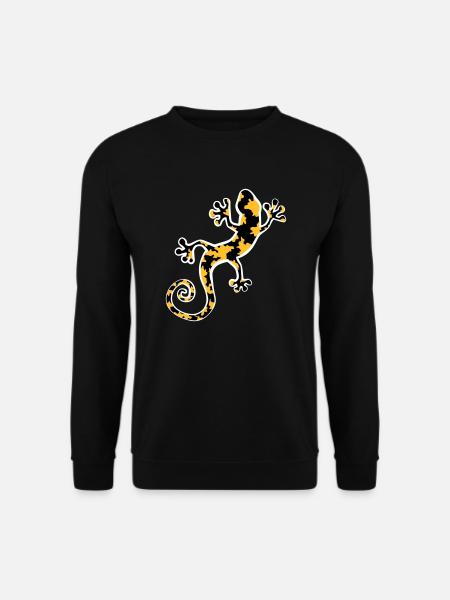 Gelb und Schwarz beschmutzter Leopardgecko - Unisex Pullover - Schwarz