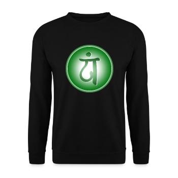 ANAHATA Heart Chakra - Energy and Yoga - Unisex Sweatshirt - black - Front - Alina (178cm) & Michal (187cm)