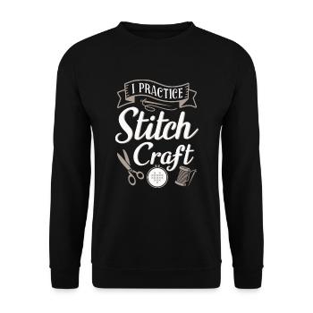 Cross Stitching I Practice Stitch Craft - Unisex Sweatshirt - black - Front - Alina (178cm) & Michal (187cm)