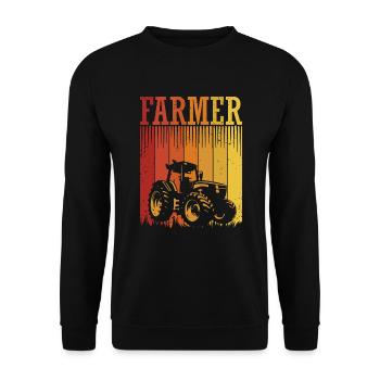Tracteur agricole rétro Farmer Farm - Sweat-shirt Unisexe - noir - Devant - Alina (178cm) & Michal (187cm)