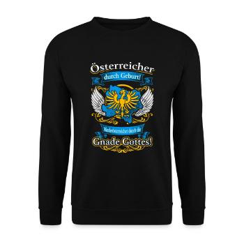Lower Austrians by the grace of God – Pride - Unisex Sweatshirt - black - Front - Alina (178cm) & Michal (187cm)