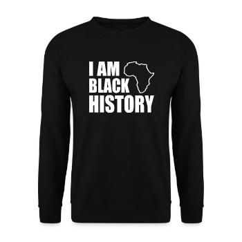 I am black histor - Sweat-shirt Unisexe - noir - Devant - Alina (178cm) & Michal (187cm)