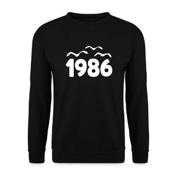 1986 Year Birthday Vintage 1986 - Unisex Sweatshirt - black - Front - Alina (178cm) & Michal (187cm)