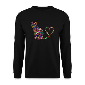 coeurs herzchen I coeur vous aime Je te aime U24 - Sweat-shirt Unisexe - noir - Devant - Alina (178cm) & Michal (187cm)