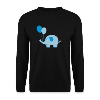 Doux drôle d'éléphant de bébé avec des ballons - Sweat-shirt Unisexe - noir - Devant - Alina (178cm) & Michal (187cm)