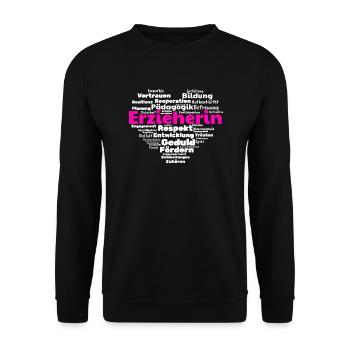 Erzieherin Bildung Betreuung Erziehung - Unisex Pullover - Schwarz - Vorne - Alina (178cm) & Michal (187cm)