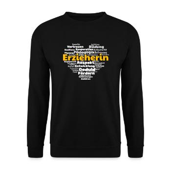 Erzieherin Bildung Betreuung Erziehung - Unisex Pullover - Schwarz - Vorne - Alina (178cm) & Michal (187cm)