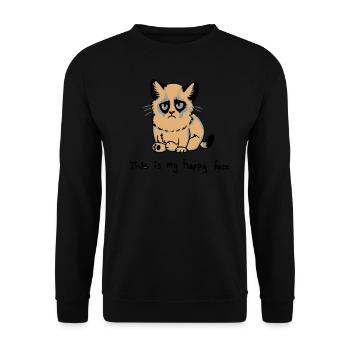 This is my happy face - Unisex Sweatshirt - black - Front - Alina (178cm) & Michal (187cm)