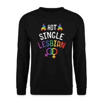 LGBT Gay Pride Lesbian Hot Single Lesbian - Unisex Sweatshirt - black - Front - Alina (178cm) & Michal (187cm)