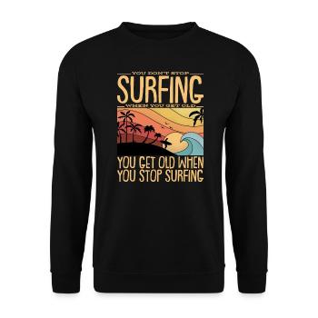 Cadeau de surfeur surfeur rétro fille - Sweat-shirt Unisexe - noir - Devant - Alina (178cm) & Michal (187cm)