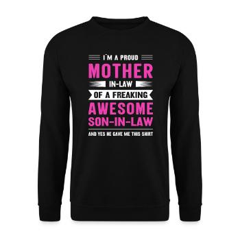 Je suis une fière belle-mère Femmes Drôle fête des mères - Sweat-shirt Unisexe - noir - Devant - Alina (178cm) & Michal (187cm)