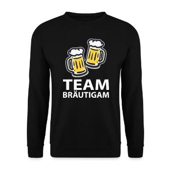 Team Bräutigam - Unisex Pullover - Schwarz - Vorne - Alina (178cm) & Michal (187cm)