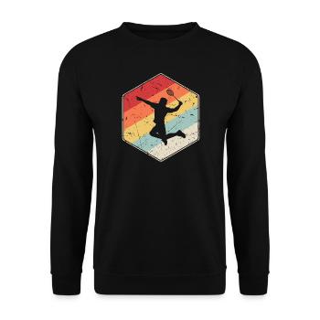 Joueur de badminton Badminton Rétro - Sweat-shirt Unisexe - noir - Devant - Alina (178cm) & Michal (187cm)
