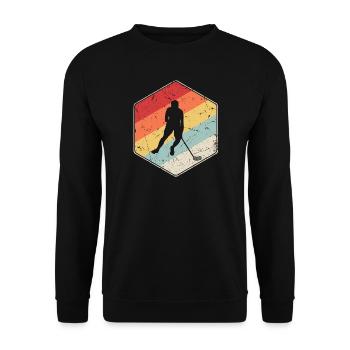 Floorball Player Floorball Player Floorball Floorball - Unisex Sweatshirt - black - Front - Alina (178cm) & Michal (187cm)