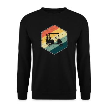 Voiturette de golf Golfspieler Golfeur Golfen Retro - Sweat-shirt Unisexe - noir - Devant - Alina (178cm) & Michal (187cm)