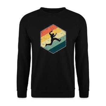 Parkour Runner Freerunner Freerunning Retro - Unisex Sweatshirt - black - Front - Alina (178cm) & Michal (187cm)
